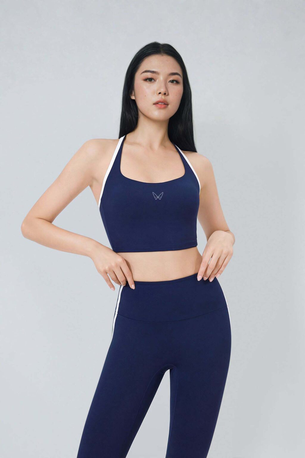 Hana Sleek Top 매끄러운 – Navy Coloured Elegant Top