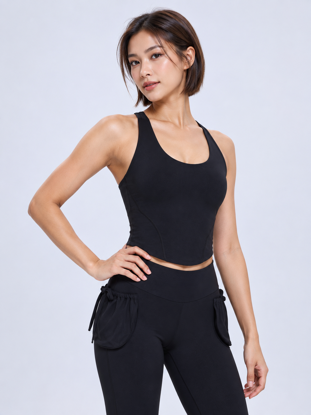 Black crop top activewear catalog-2
