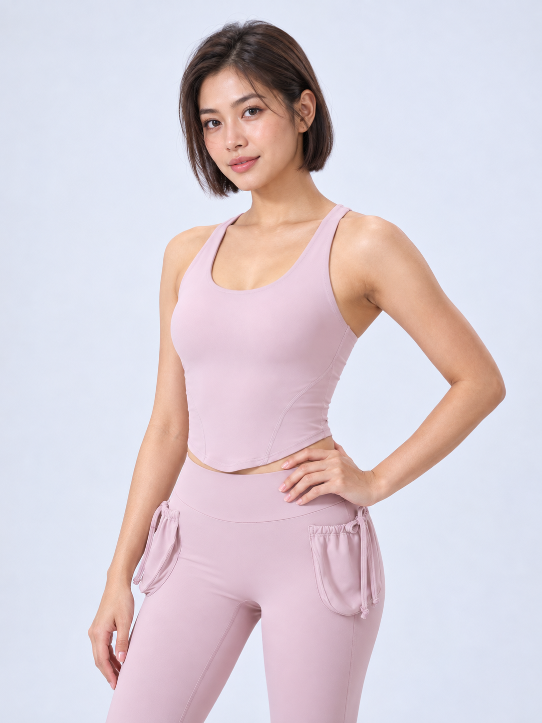 Blush pink racerback athletic set-6